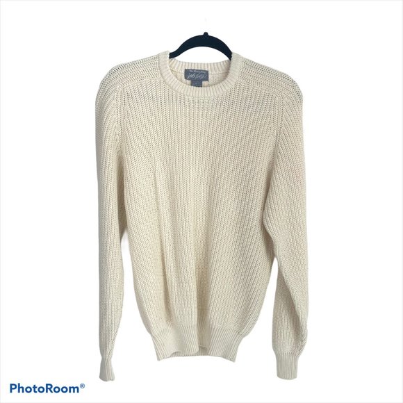 Lord Taylor Cream Tight Knit Sweater M 